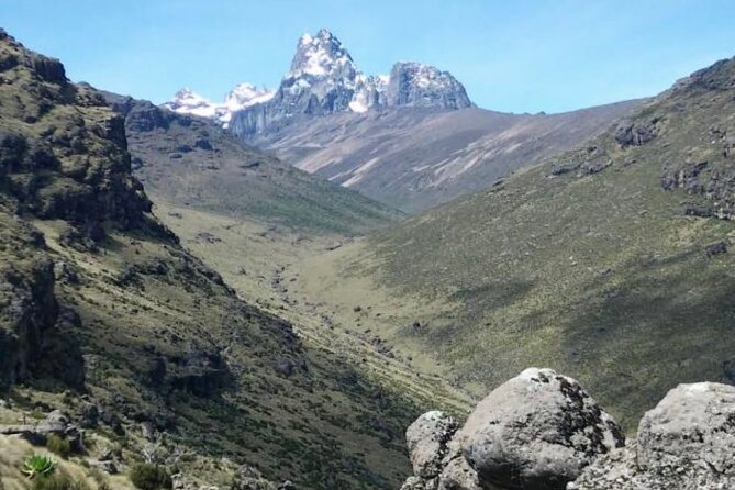 4 Days Mt Kenya Climb, Chogoria Route up and out Sirimon route - Gorges Valley, Hall Tarns, and Lake Michaelson