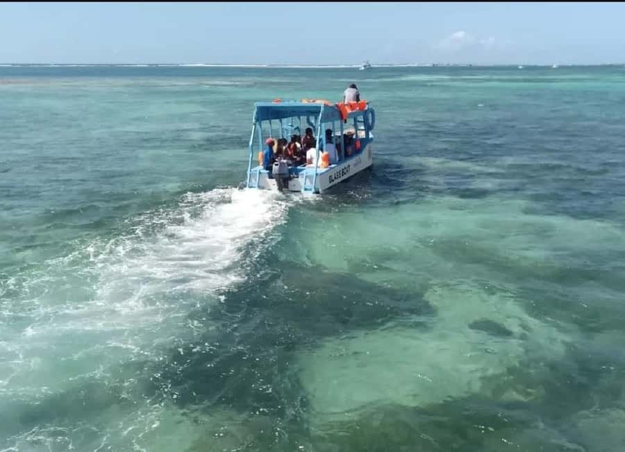 Diani Beach: Glass Boat Cruise to Robinson Island - The glass floor is the first main attraction